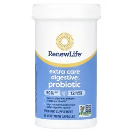 Renew Life, Ultimate Flora, пробиотик с повышенной силой действия, 50 млрд живых культур, 90 вегетарианских капсул
