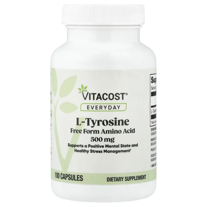 Vitacost, Everyday, L-тирозин, 500 мг, 100 капсул