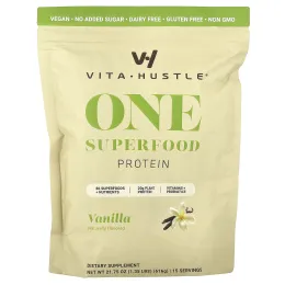 VitaHustle, One Superfood Protein, ванильный вкус, 616 г (1,35 фунта)