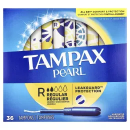 Tampax, Жемчуг, обычный, без запаха, 36 тампонов