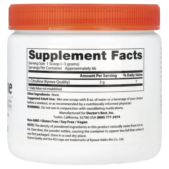 Doctor's Best, L-цитруллин Порошок, 7 унций (200 г)