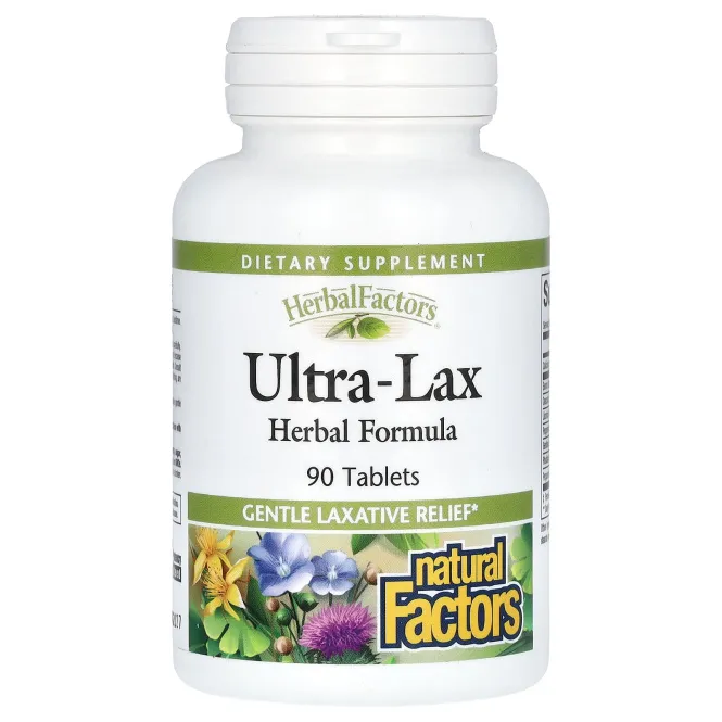 Natural Factors, Ultra-Lax, Травяная Формула 90 таблеток