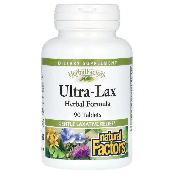 Natural Factors, Ultra-Lax, Травяная Формула 90 таблеток