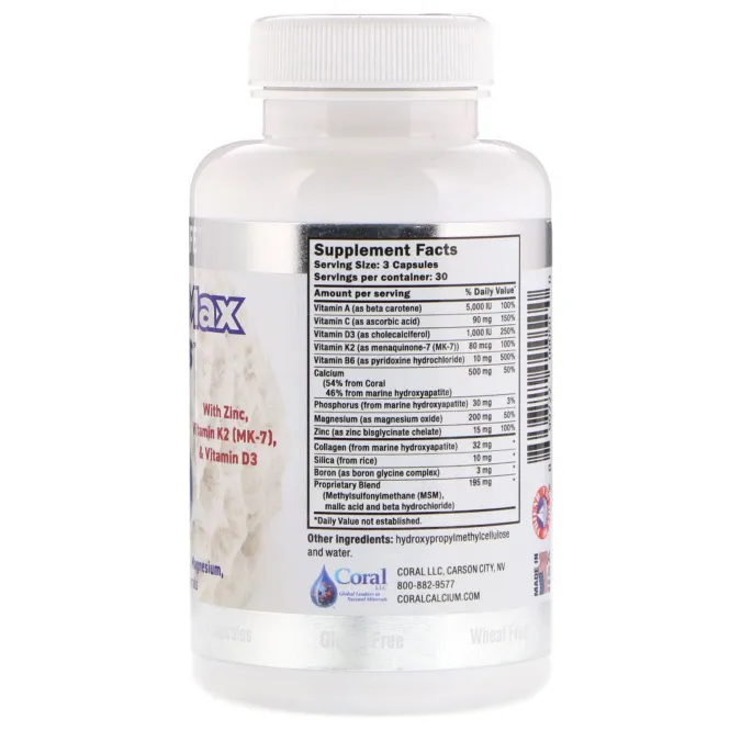CORAL LLC, BoneMax Plus, 90 Vegetable Capsules