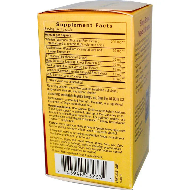 Nature's Way, Fatigued to Fantastic! Revitalizing Sleep Formula, 30 вегетарианских капсул