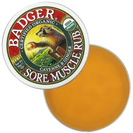 Badger Company, Мазь от боли в мышцах, кайенский перец и имбирь, 56 г