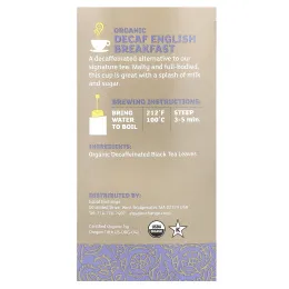 Equal Exchange, Organic Decaf English Breakfast, черный чай, 20 чайных пакетиков, 40 г (1,41 унции)