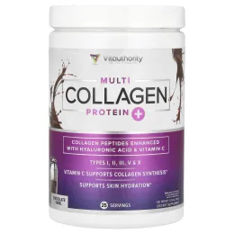 Vitauthority, Multi Collagen Protein, шоколадный вихрь, 316 г (11,15 унции)