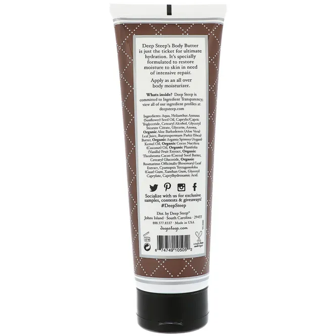 Deep Steep, Body Butter, Vanilla Coconut, 8 fl oz (237 ml)
