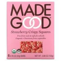 MadeGood, Crispy Squares, клубника, 6 батончиков, 22 г (0,78 унции)