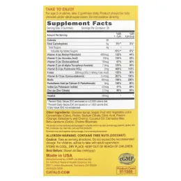 CATALO, Мультивитамины для роста детей, жевательные мармеладки на растительной основе, для детей от 2 лет, апельсин, клубника и вишня, 60 вегетарианских жевательных мармеладок