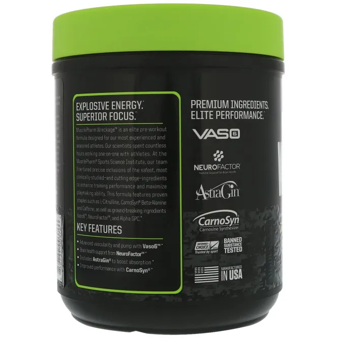 MusclePharm, Wreckage Pre-Workout, Fruit Punch, 12.61 oz (357.5 g )