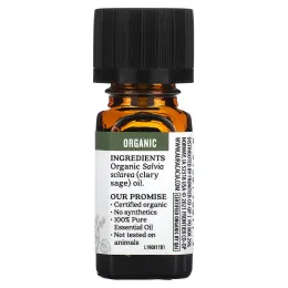 Aura Cacia, чистое эфирное масло, органический мускатный шалфей, 7,4 мл (0,25 жидк. унции)
