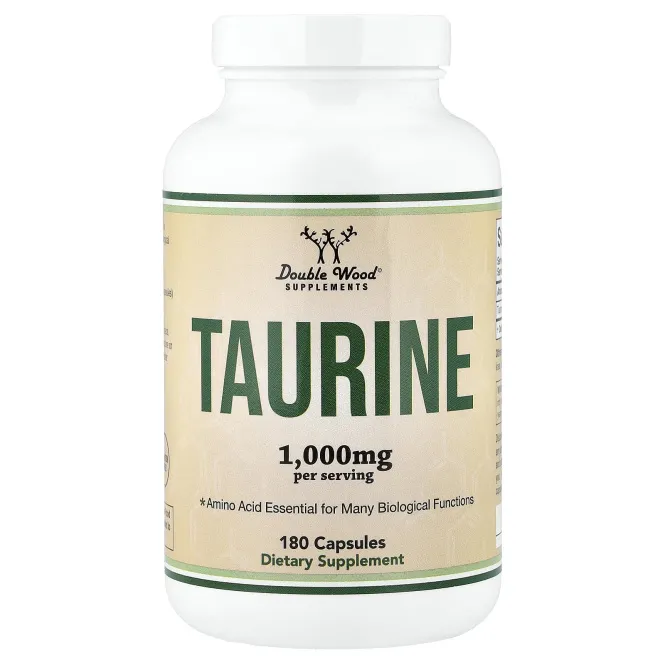 Double Wood Supplements, таурин, 180 капсул (500 мг в 1 капсуле)