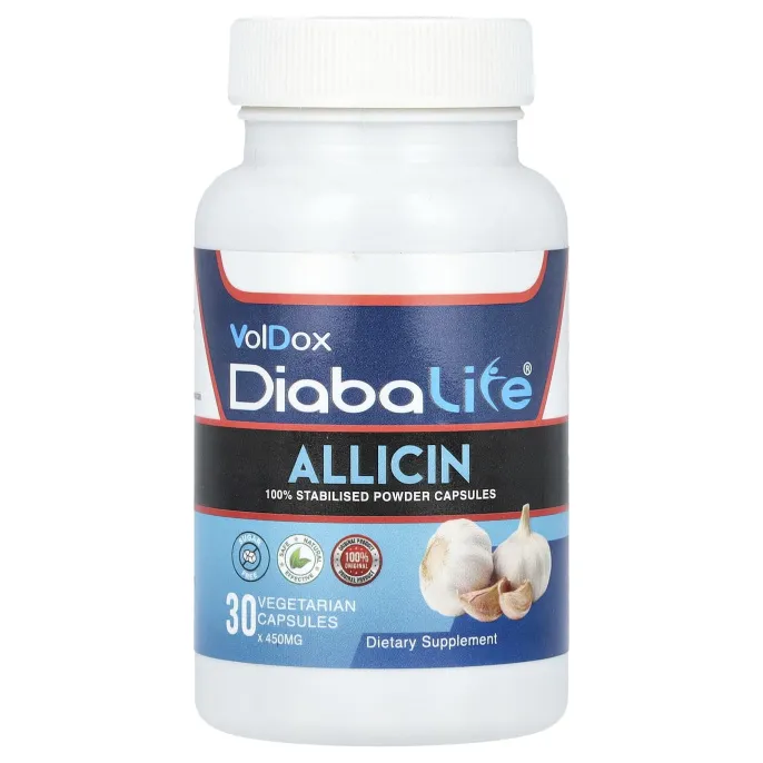 Allimax, Diabalife, аллицин, 500 мг, 30 вегетарианских капсул