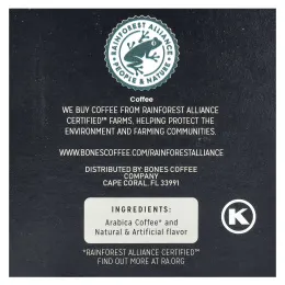 Bones Coffee Company, Highland Grog, кофейные чашки, ириска и карамель, 12 чашек по 10 г (0,35 унции)