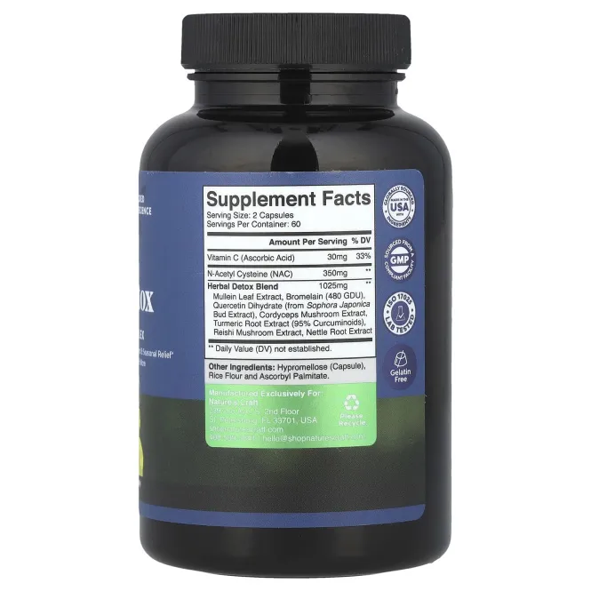 Nature's Craft, Детокс для легких, 120 капсул