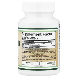 Double Wood Supplements, астаксантин AstaReal®, 12 мг, 60 капсул
