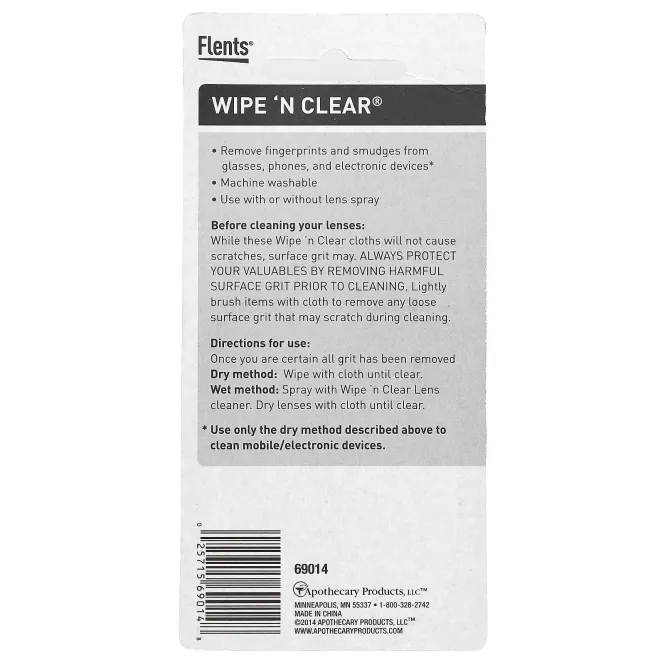 Flents, Wipe 'N Clear, текстурированная салфетка для линз, 1 шт.