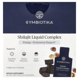 Cymbiotika, жидкий комплекс с мумие, фундук и какао, 26 пакетиков в жидкой форме, по 10 мл (0,3 жидк. унции)