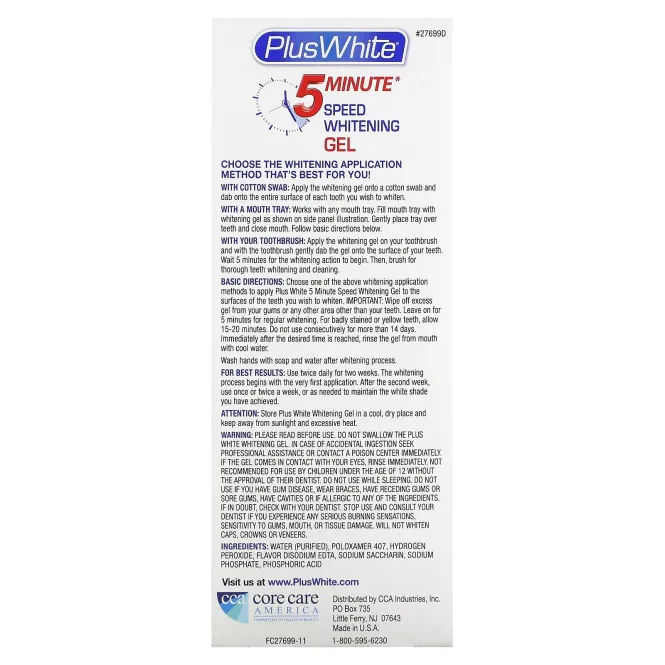Plus White, 5 Minute Speed Whitening Gel, 2,0 унц (56 г)