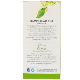 Hampstead Tea, Clean Green, Organic Green Tea, 20 Sachets, 1.41 oz (40 g)