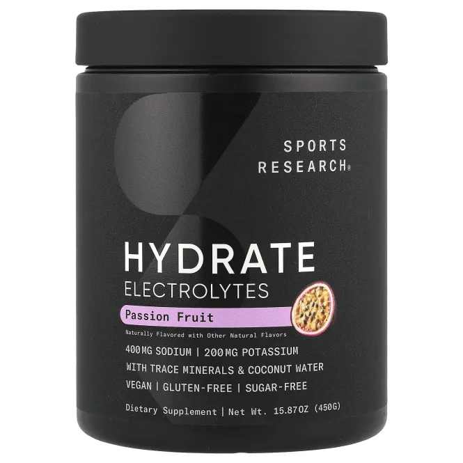 Sports Research, Hydrate, электролиты, маракуйя, 450 г (15,87 унции)