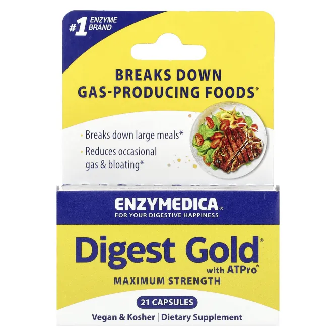Enzymedica, Digest Gold с ATPro, 21 капсула