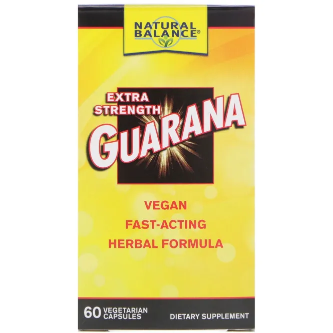 Natural Balance, Гуарана, Guarana Extra Strength, 60 вегетарианских капсул
