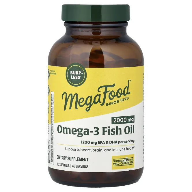 MegaFood, рыбий жир с омега-3, 90 мягких таблеток