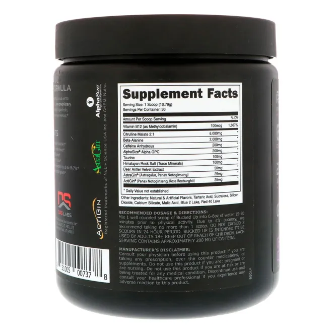 Bucked Up, Средство для приема перед тренировкой, виноградная прибавка, 323,70 г