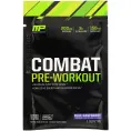 MusclePharm, Combat Предтренировочная формула, Голубая малина, 0,33 унц. (9,3 г) пробная расфасовка