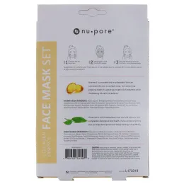 Nu-Pore, Collagen Essence Face Mask Set, Vitamin E & Green Tea, 2 Single-Use Mask, 0.85 fl oz (25 g) Each