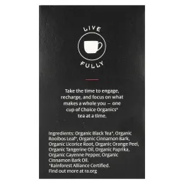 Choice Organic Teas, Черный чай, чай с пряностями и корицей, 16 чайных пакетиков, 32 г (1,12 унции)