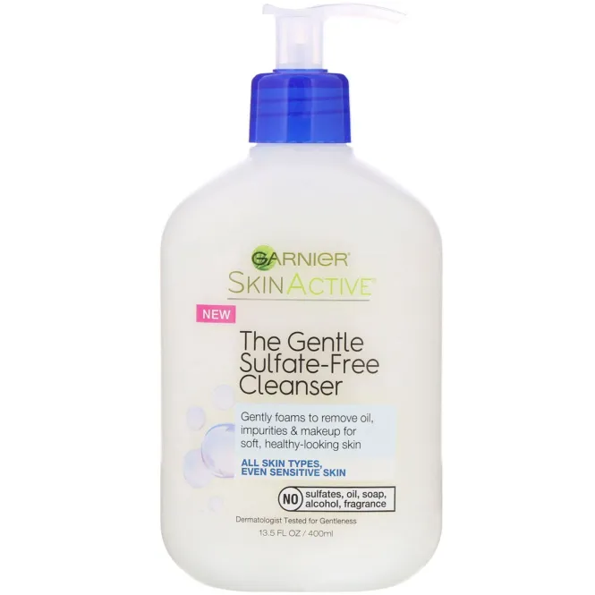 Garnier, SkinActive, мягкий очищающий бессульфатный крем, 400 мл