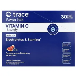 Trace, Power Pak, витамин C и энергетическая смесь, гранат и голубика, 30 стик-пакетов по 6,2 г (0,22 унции)