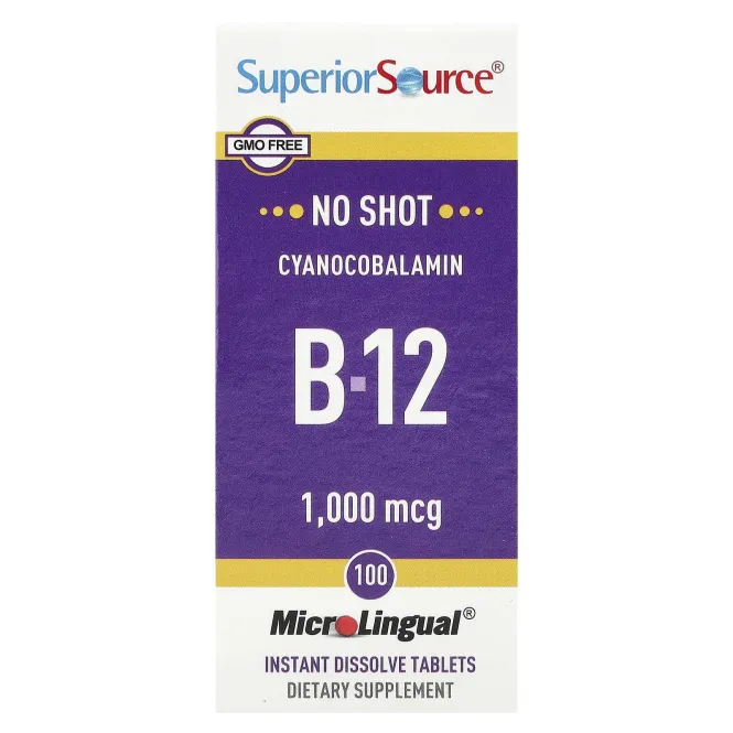 Superior Source, MicroLingual, цианокобаламин B12 1000 мкг, 100 таблеток