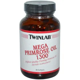 Twinlab, Мега масло примулы 1300, 60 гелевых капсул