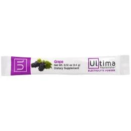 Ultima Replenisher, порошок электролитов с виноградным вкусом, 20 пакетиков, 0,12 унции (3,4 г)