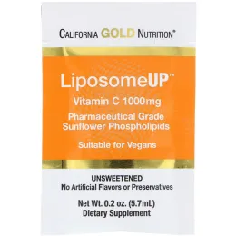 California Gold Nutrition, LiposomeUP Vitamin C, без подсластителей, 1000 мг, 30 пакетиков, 0,2 унции (5,7 мл) каждый