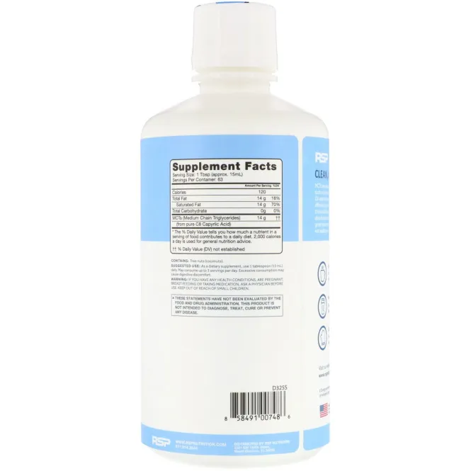 RSP Nutrition, Масло среднецепочечных триглицеридов, энергетический обмен веществ, 32 унции (945 мл)