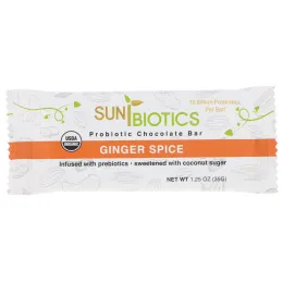 Sunbiotics, Organic, Probiotic Chocolate Bar, Ginger Spice, 1.25 oz (35 g)