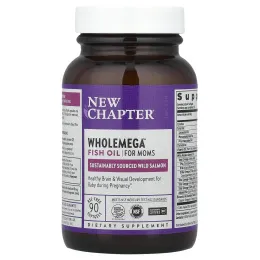 New Chapter, Wholemega, Prenatal, 500 мг, 90 гелевых капсул