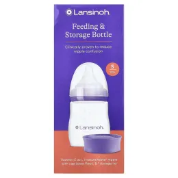 Lansinoh, бутылочки для кормления и хранения, от 1 месяца, медленный поток, 3 шт.