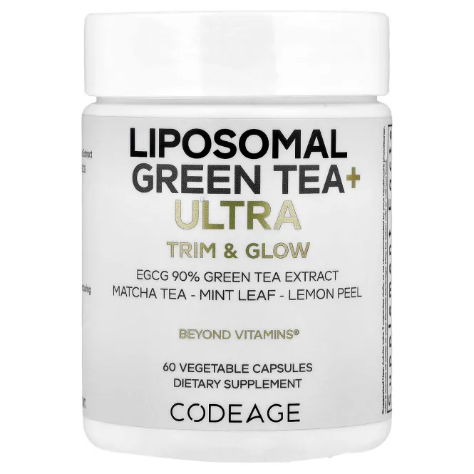 Codeage, Liposomal Green Tea + Ultra Trim & Glow, 60 растительных капсул