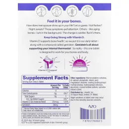 AZO, Menopause Relief, ежедневная поддержка менопаузы с витамином D`` 30 таблеток