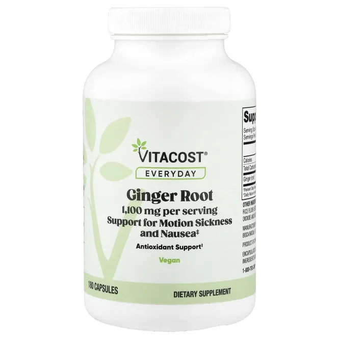 Vitacost, Everyday, корень имбиря, 180 капсул (550 мг в капсуле)