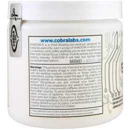 Cobra Labs, Shadow-X, предварительная тренировка, не содержит лимонного наполнителя, 270 г (0,60 фунта)