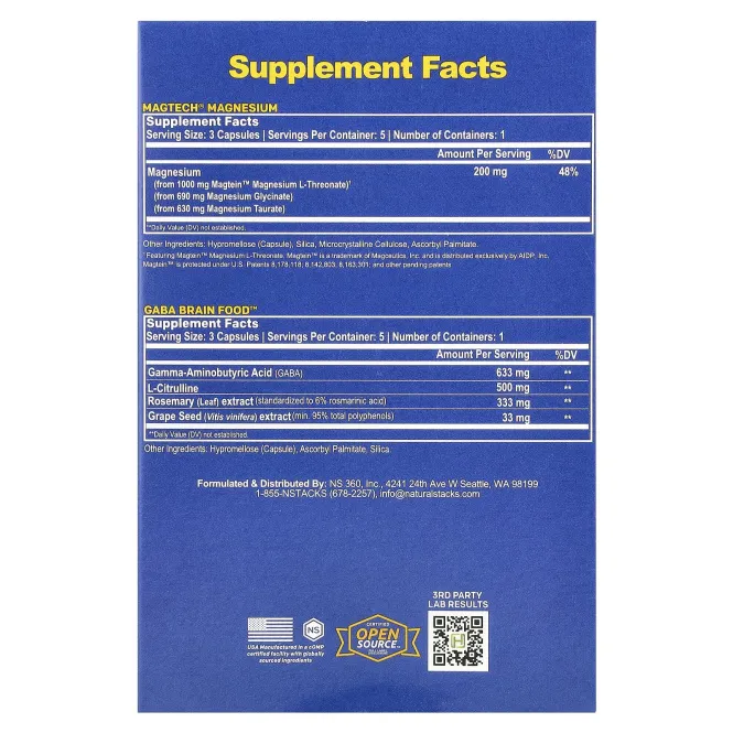 Natural Stacks, Sleep Stack, 2 флакона, 15 вегетарианских капсул в каждой