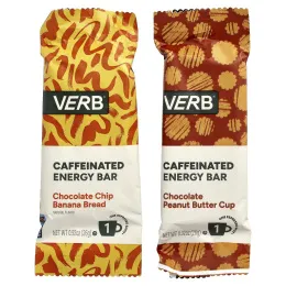Verb Energy, энергетические батончики с кофеином, ассорти вкусов, 8 батончиков по 26 г (0,92 унции)